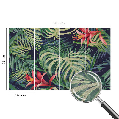 Fotomural decorativo para cabecero de cama con diseño de plantas exóticas