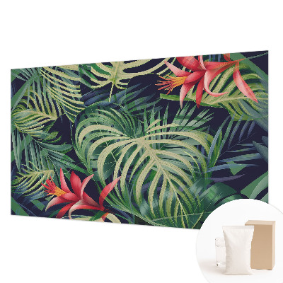 Fotomural decorativo para cabecero de cama con diseño de plantas exóticas