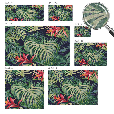 Fotomural decorativo para cabecero de cama con diseño de plantas exóticas