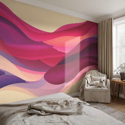 Papel mural texturado decorativo con diseño de ondas líquidas
