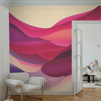 Papel mural texturado decorativo con diseño de ondas líquidas