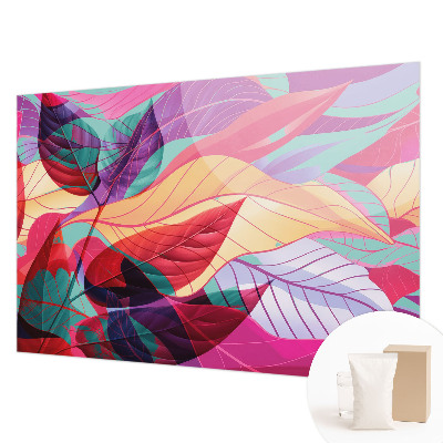 Mural de pared con estampado hermoso con hojas abstractas