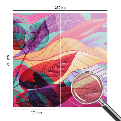 Mural de pared con estampado hermoso con hojas abstractas