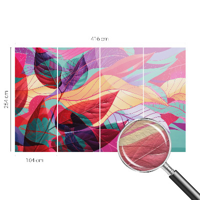 Mural de pared con estampado hermoso con hojas abstractas