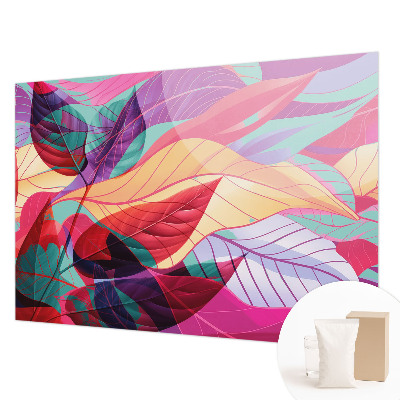 Mural de pared con estampado hermoso con hojas abstractas