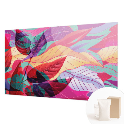 Mural de pared con estampado hermoso con hojas abstractas