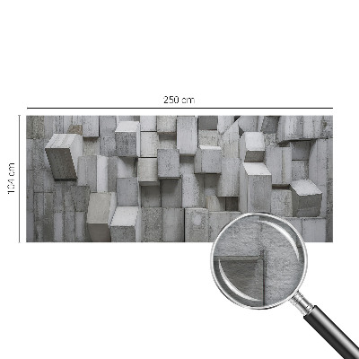 Fotomural decorativo para cabecero de cama con diseño de bloques de hormigón