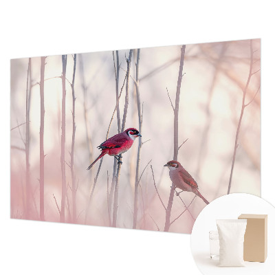 Papel mural texturado decorativo con motivo de pareja de pájaros