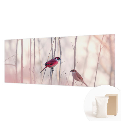Papel mural texturado decorativo con motivo de pareja de pájaros