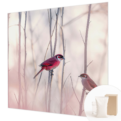 Papel mural texturado decorativo con motivo de pareja de pájaros