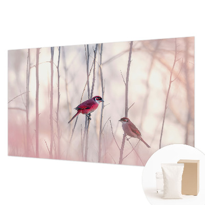 Papel mural texturado decorativo con motivo de pareja de pájaros