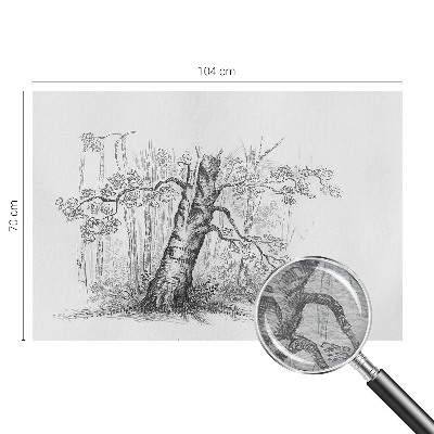 Papel mural con patrón decorativo con motivo de árbol del bosque