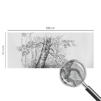 Papel mural con patrón decorativo con motivo de árbol del bosque