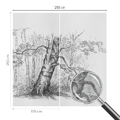 Papel mural con patrón decorativo con motivo de árbol del bosque