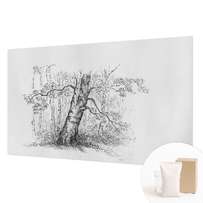 Papel mural con patrón decorativo con motivo de árbol del bosque