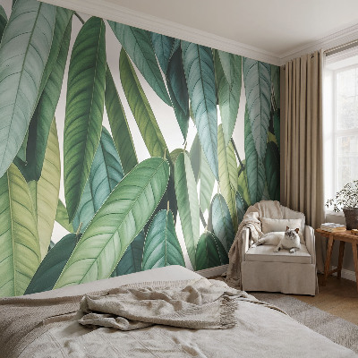 Mural de pared con estampado hermoso con motivo de hojas naturales