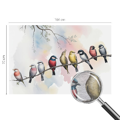 Papel mural texturado decorativo con diseño de pájaros en una rama