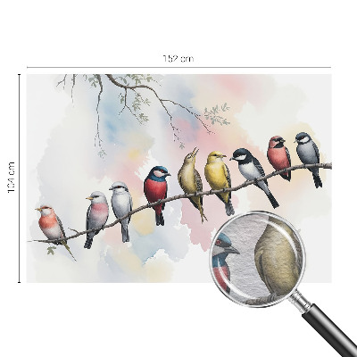 Papel mural texturado decorativo con diseño de pájaros en una rama