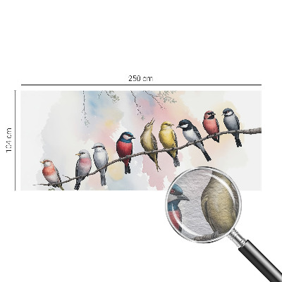 Papel mural texturado decorativo con diseño de pájaros en una rama
