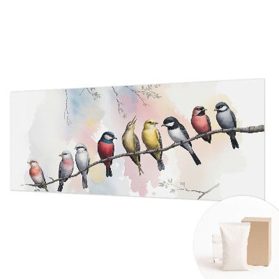 Papel mural texturado decorativo con diseño de pájaros en una rama