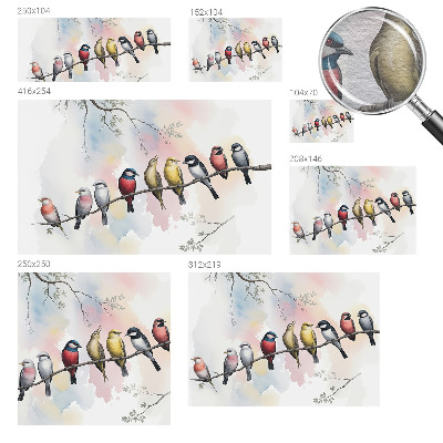 Papel mural texturado decorativo con diseño de pájaros en una rama
