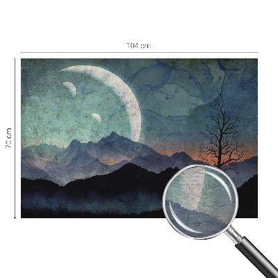 Mural de pared con estampado hermoso con un paisaje nocturno
