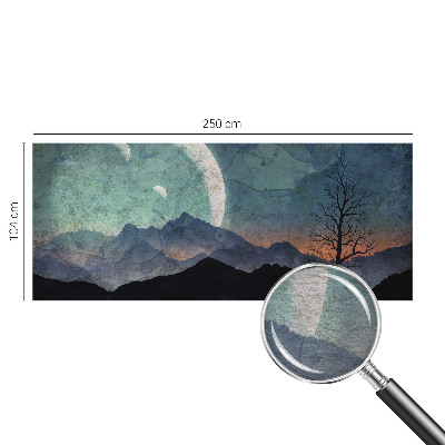 Mural de pared con estampado hermoso con un paisaje nocturno