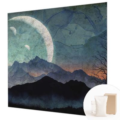 Mural de pared con estampado hermoso con un paisaje nocturno