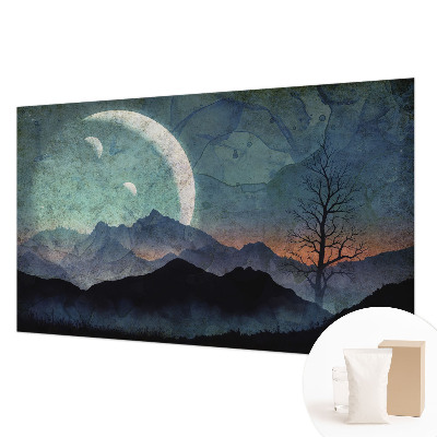 Mural de pared con estampado hermoso con un paisaje nocturno
