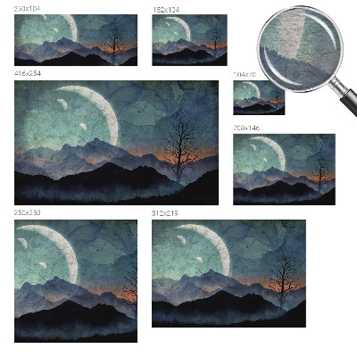 Mural de pared con estampado hermoso con un paisaje nocturno