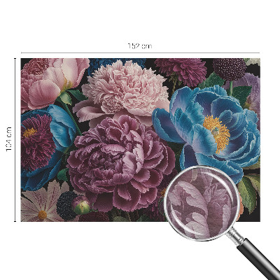 Mural decorativo con diseño de flores coloridas