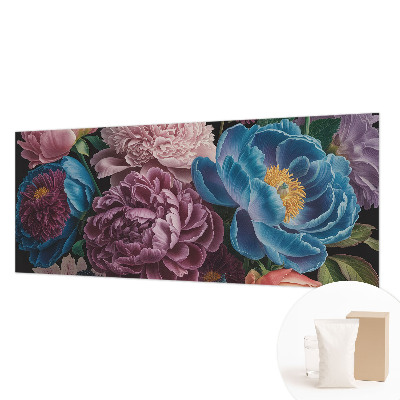 Mural decorativo con diseño de flores coloridas