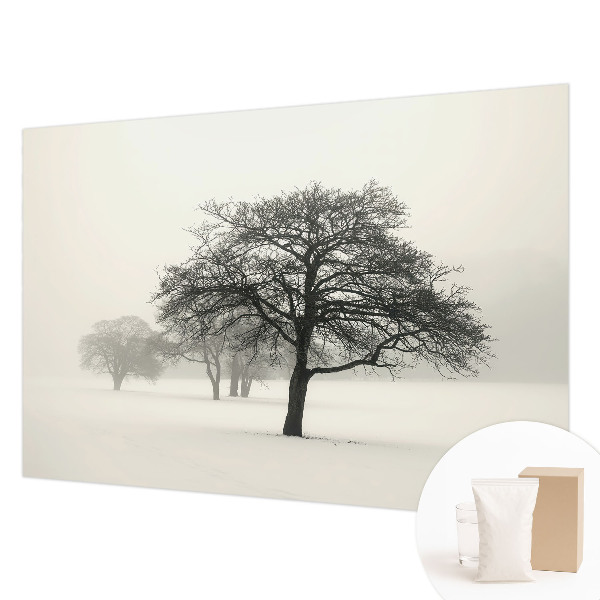 Fotomural decorativo para cabecero de cama con diseño de árboles de invierno