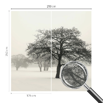 Fotomural decorativo para cabecero de cama con diseño de árboles de invierno