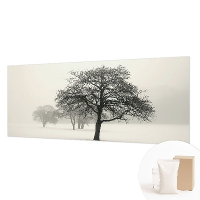 Fotomural decorativo para cabecero de cama con diseño de árboles de invierno