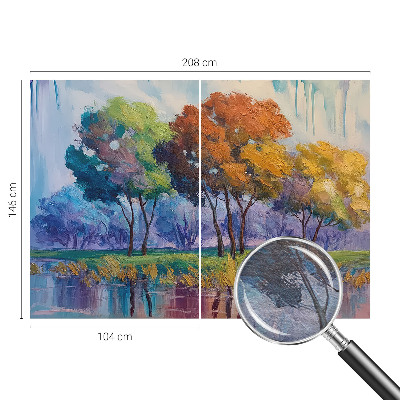 Papel mural texturado decorativo con diseño de abstracción de árbol