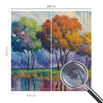 Papel mural texturado decorativo con diseño de abstracción de árbol