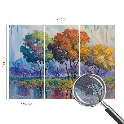Papel mural texturado decorativo con diseño de abstracción de árbol