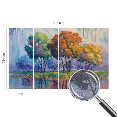 Papel mural texturado decorativo con diseño de abstracción de árbol