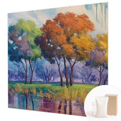Papel mural texturado decorativo con diseño de abstracción de árbol