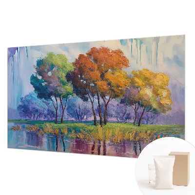 Papel mural texturado decorativo con diseño de abstracción de árbol