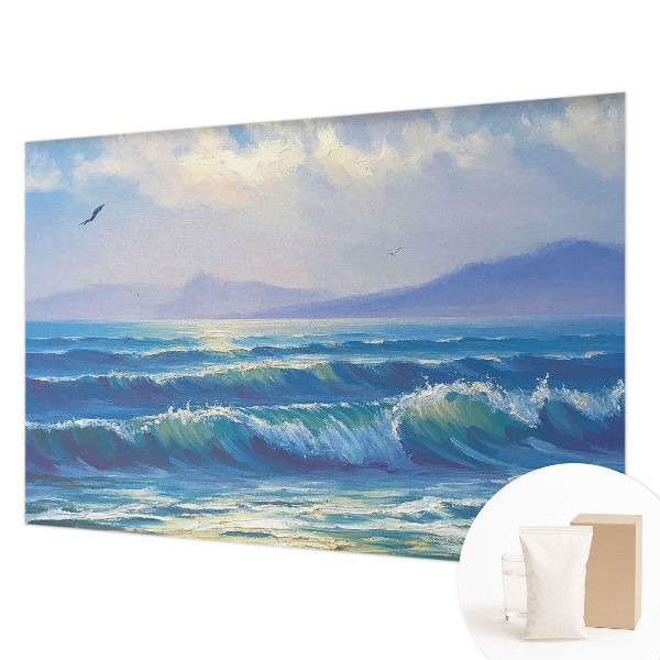 Mural decorativo con diseño de olas del mar