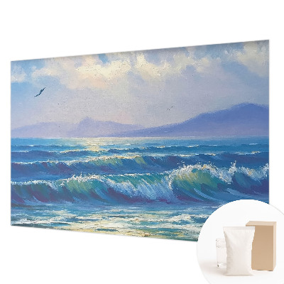 Mural decorativo con diseño de olas del mar