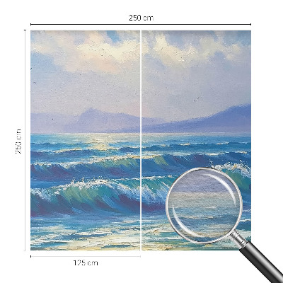 Mural decorativo con diseño de olas del mar