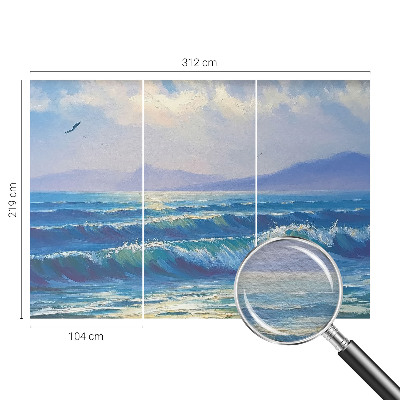 Mural decorativo con diseño de olas del mar