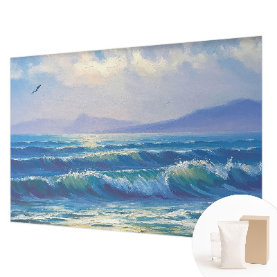 Mural decorativo con diseño de olas del mar