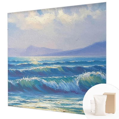 Mural decorativo con diseño de olas del mar