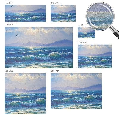 Mural decorativo con diseño de olas del mar