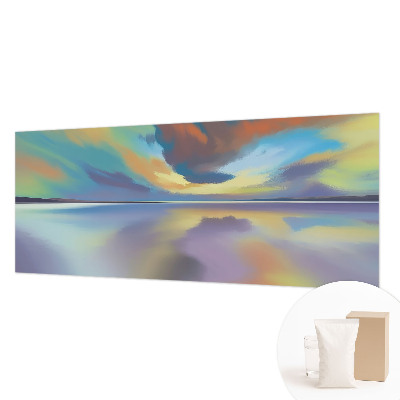Papel mural texturado decorativo con diseño de atardecer arcoíris