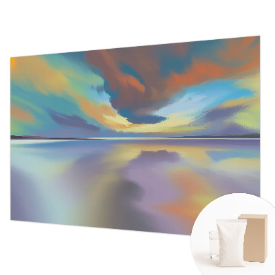 Papel mural texturado decorativo con diseño de atardecer arcoíris